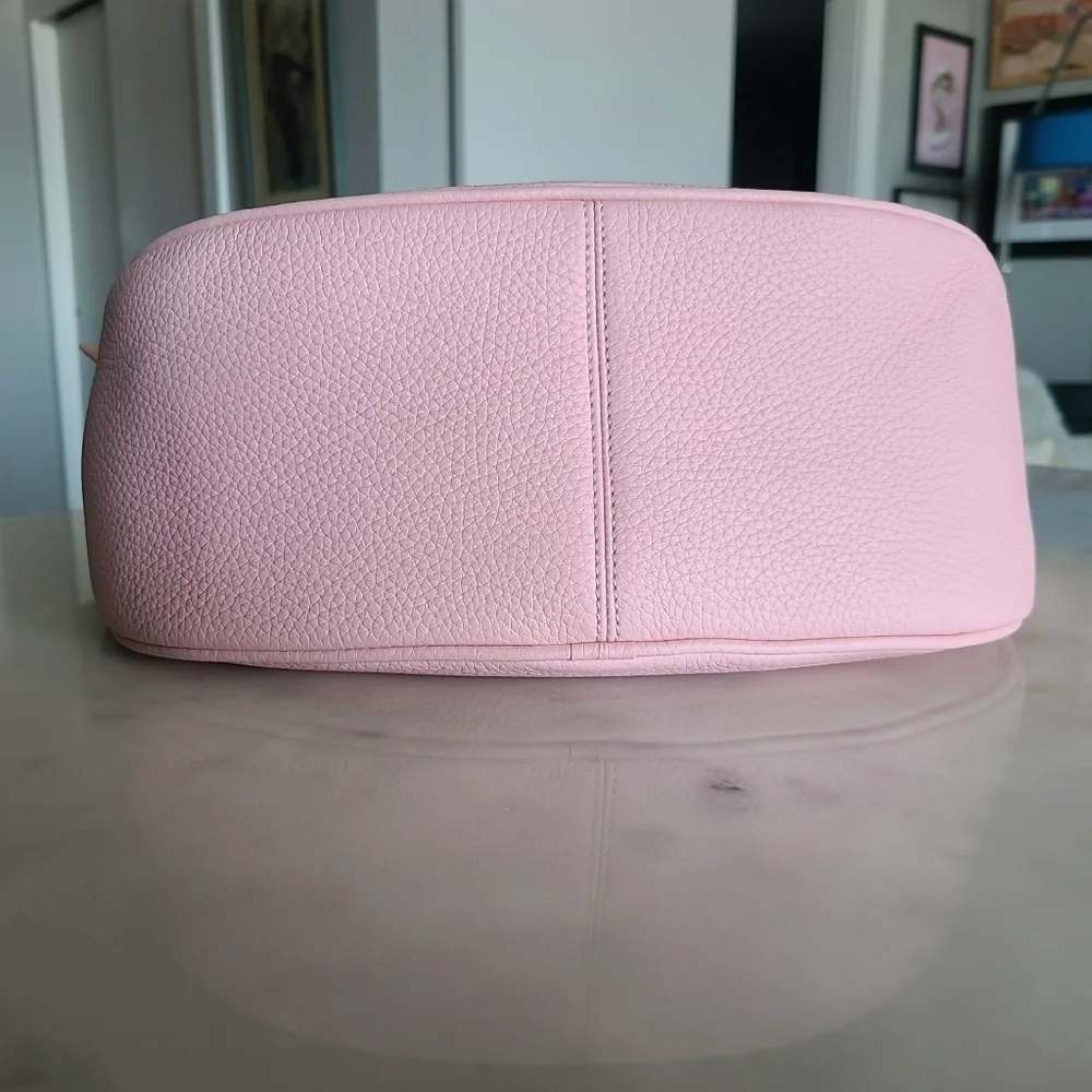 BY FAR Cush Flat Grain Leather Bag, Pink, NWT